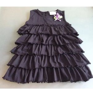 Chatti Patti Black Ruffle Flower Girls Dress SZ 5